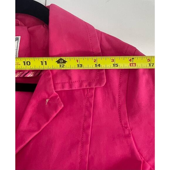 VTG Y2K Old Navy Bright Pink Collared Button Down 100% Cotton Trench Coat - Picture 6 of 8